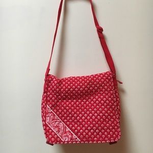 Vera Bradley red messenger laptop crossbody bag